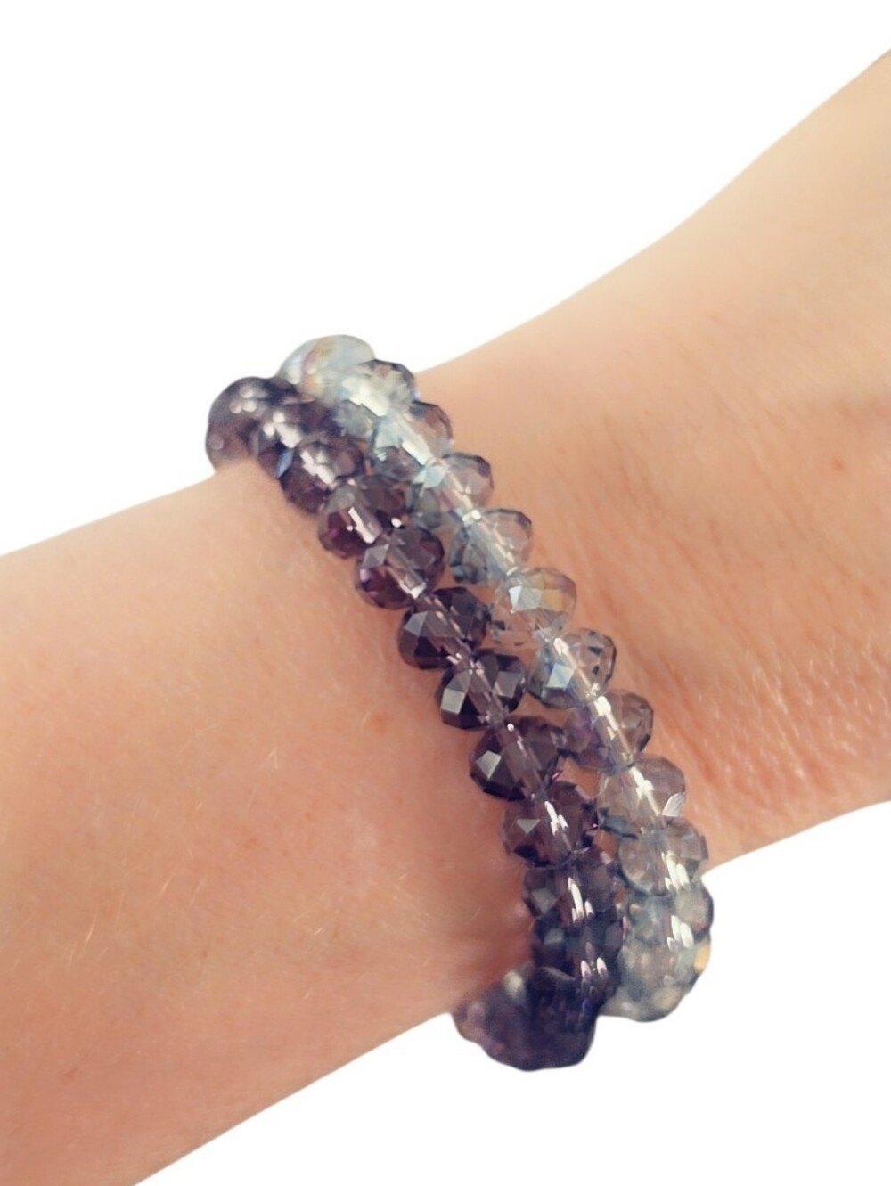X2 Vintage Avon Faceted Stretch Bracelet Set